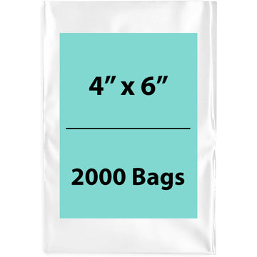 Clear Poly Bags 4 Mil Size: 4 inch (width) X 6 inch (Height) Pack of 2000 Bags